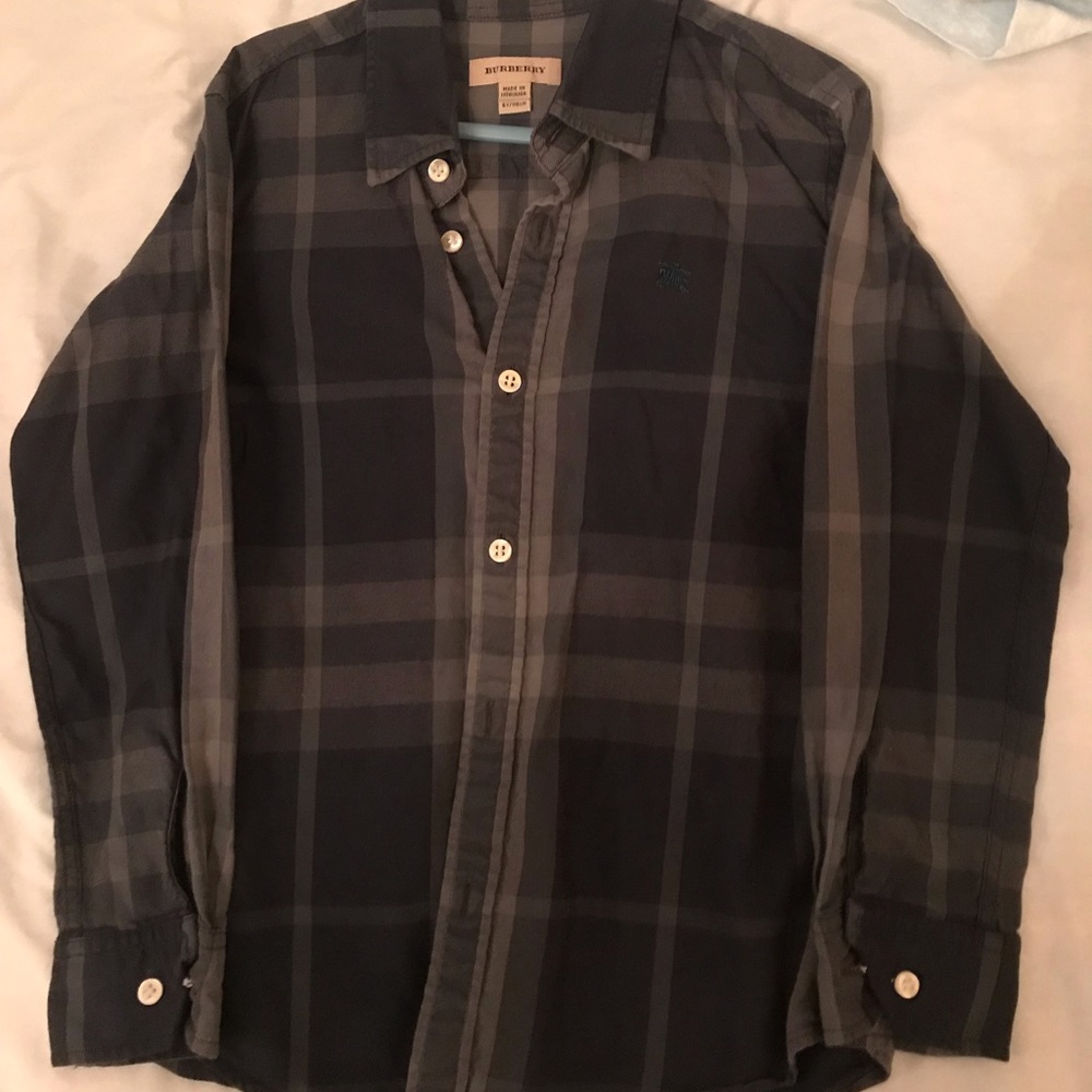 Boys Burberry button up shirt